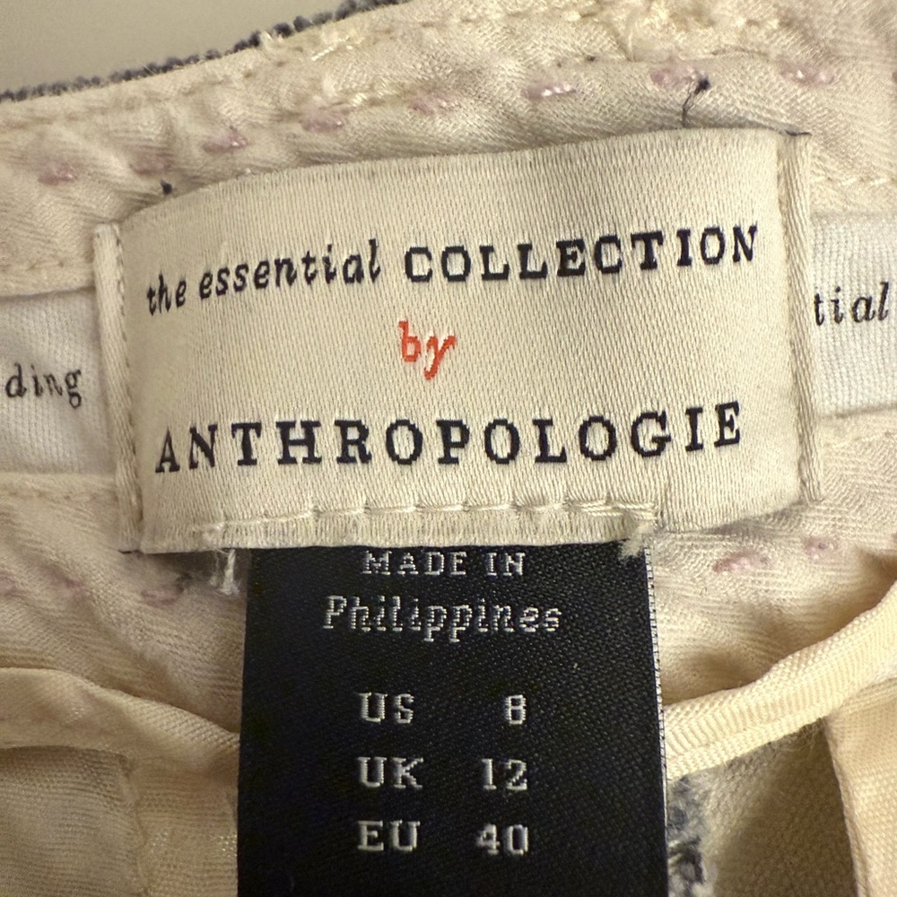 Anthropologie Essential Collection Skinny Kick Flare Plaid Corduroy Pants Sz 8 - Picture 6 of 6